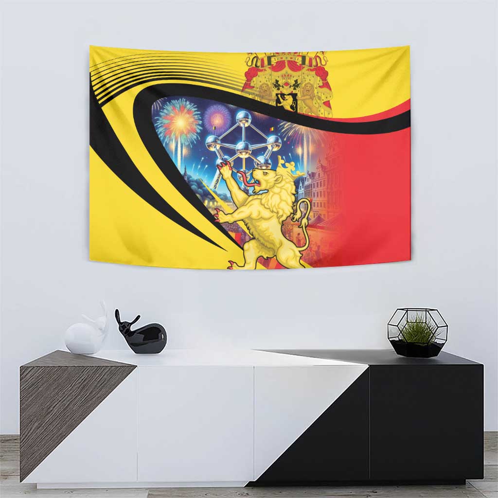 Belgium National Day Tapestry Atomium Leo Belgicus