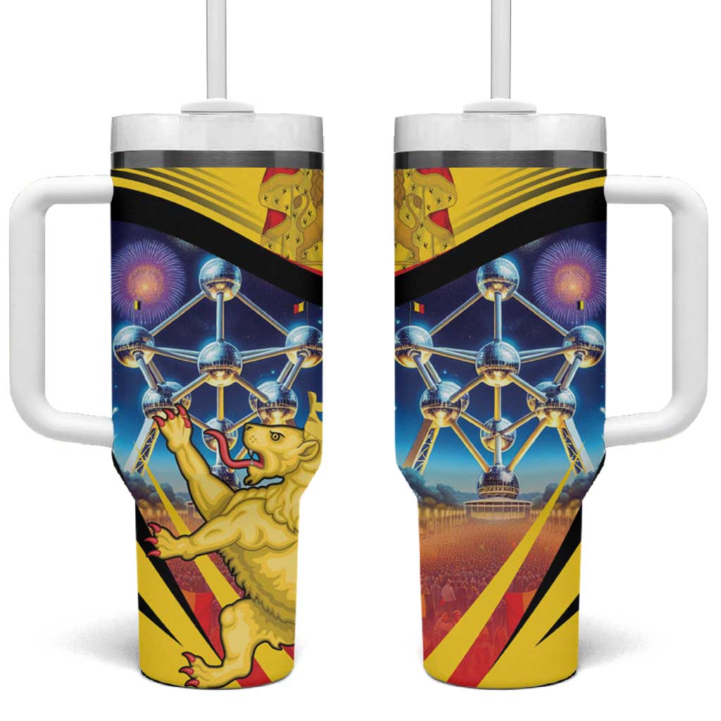Belgium National Day Tumbler With Handle Atomium Leo Belgicus