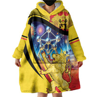 Belgium National Day Wearable Blanket Hoodie Atomium Leo Belgicus