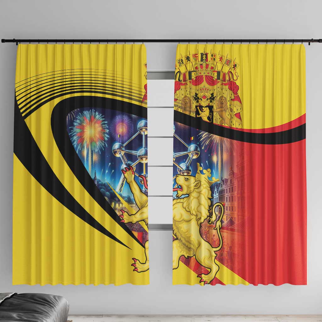 Belgium National Day Window Curtain Atomium Leo Belgicus