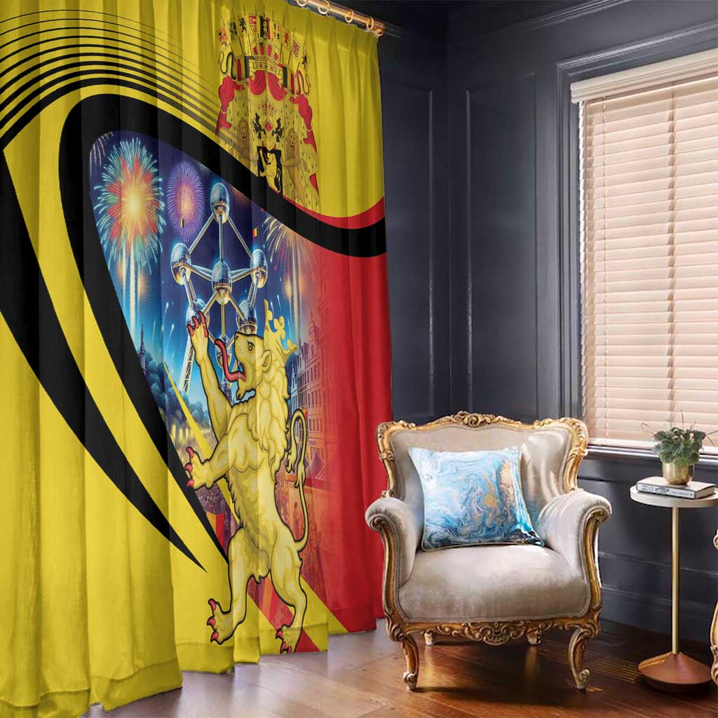 Belgium National Day Window Curtain Atomium Leo Belgicus