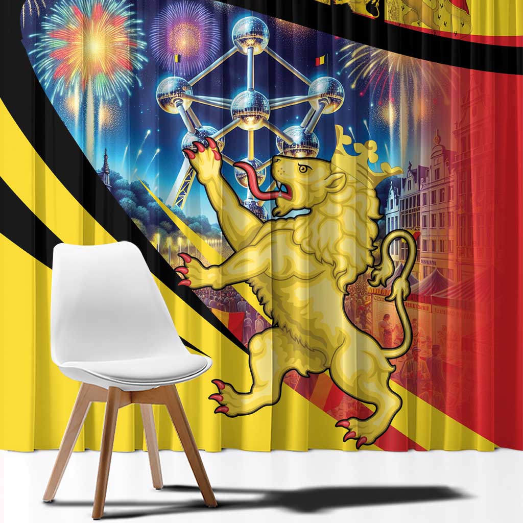 Belgium National Day Window Curtain Atomium Leo Belgicus
