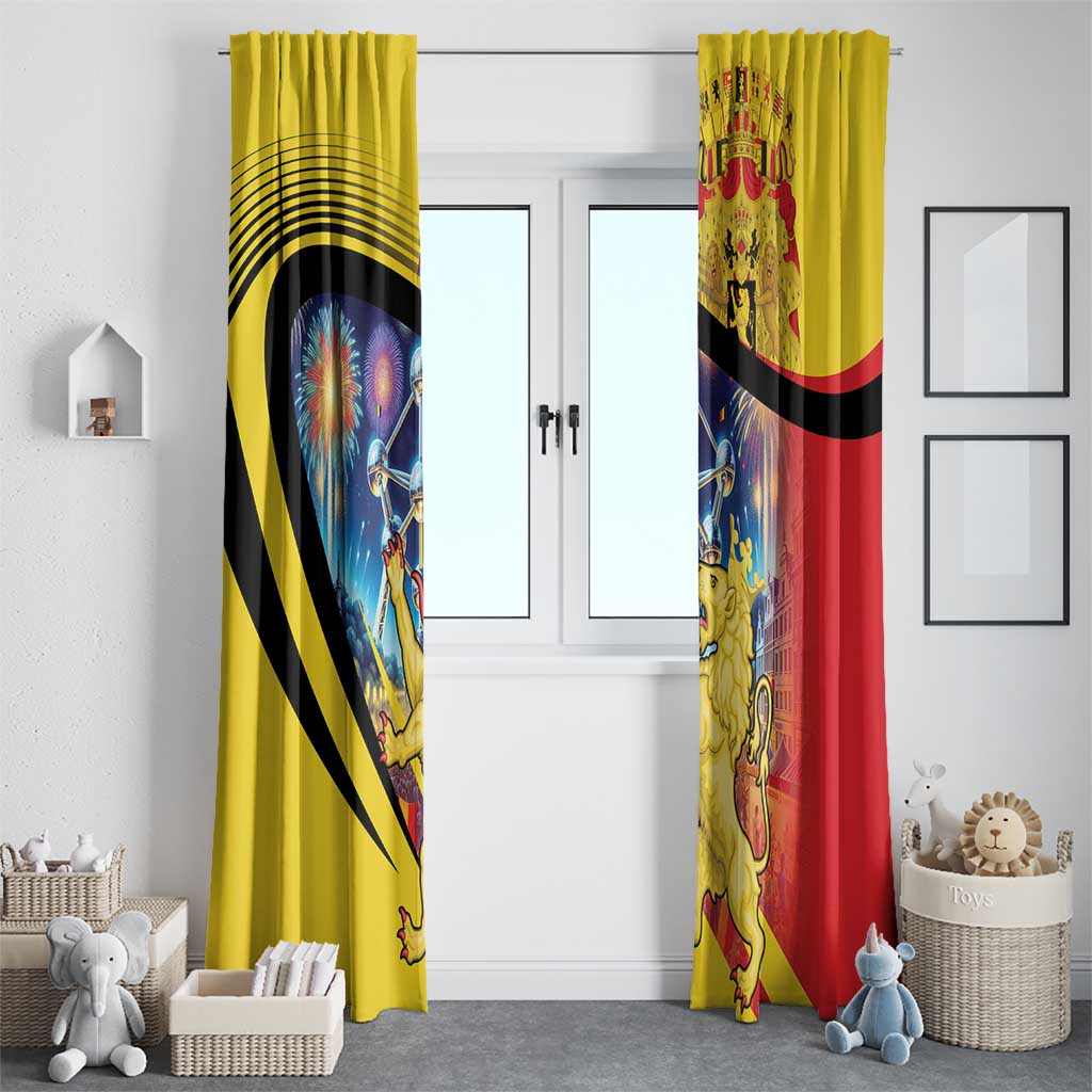 Belgium National Day Window Curtain Atomium Leo Belgicus