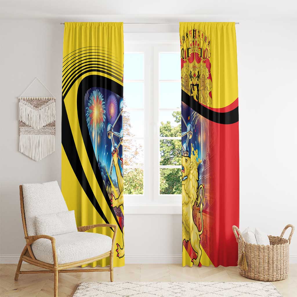 Belgium National Day Window Curtain Atomium Leo Belgicus
