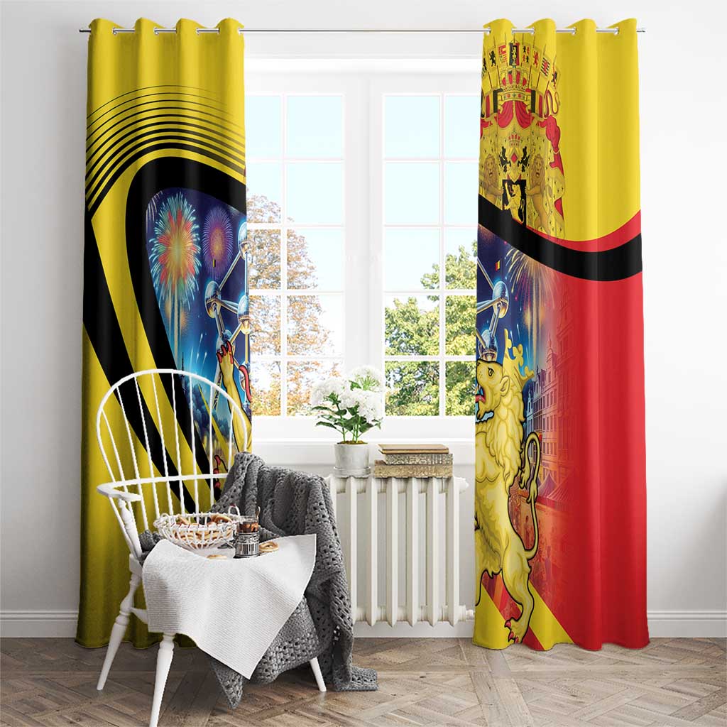 Belgium National Day Window Curtain Atomium Leo Belgicus