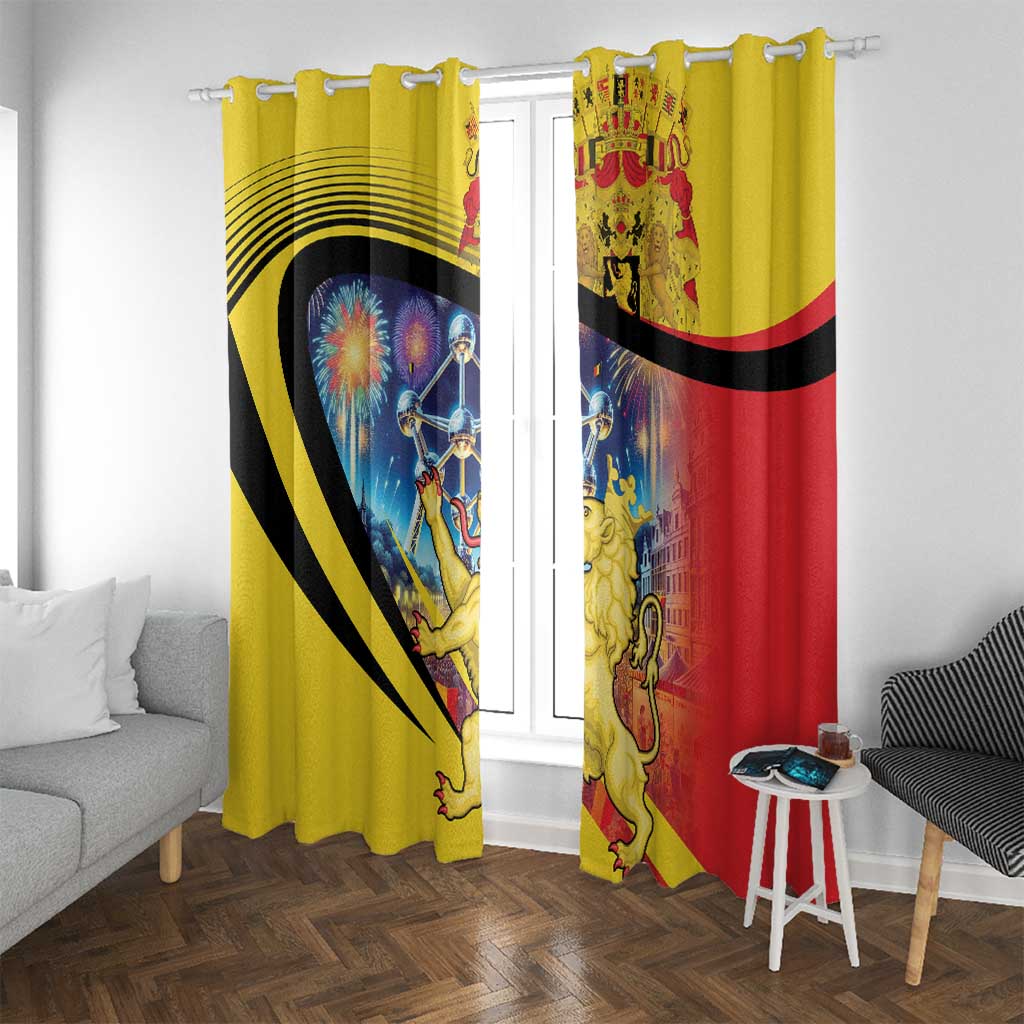 Belgium National Day Window Curtain Atomium Leo Belgicus