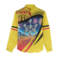 Belgium National Day Women Casual Shirt Atomium Leo Belgicus