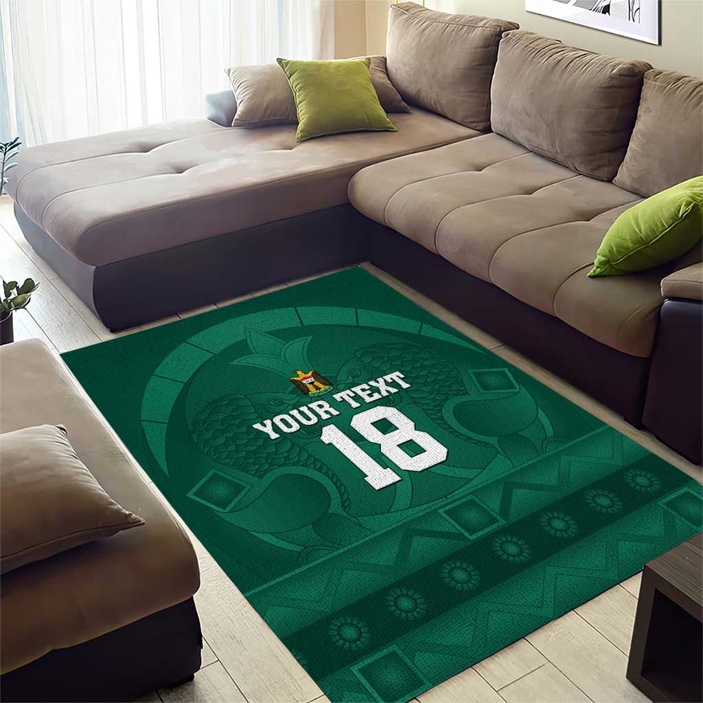 Iraq Football Custom Area Rug Mesopotamian Lion Pattern
