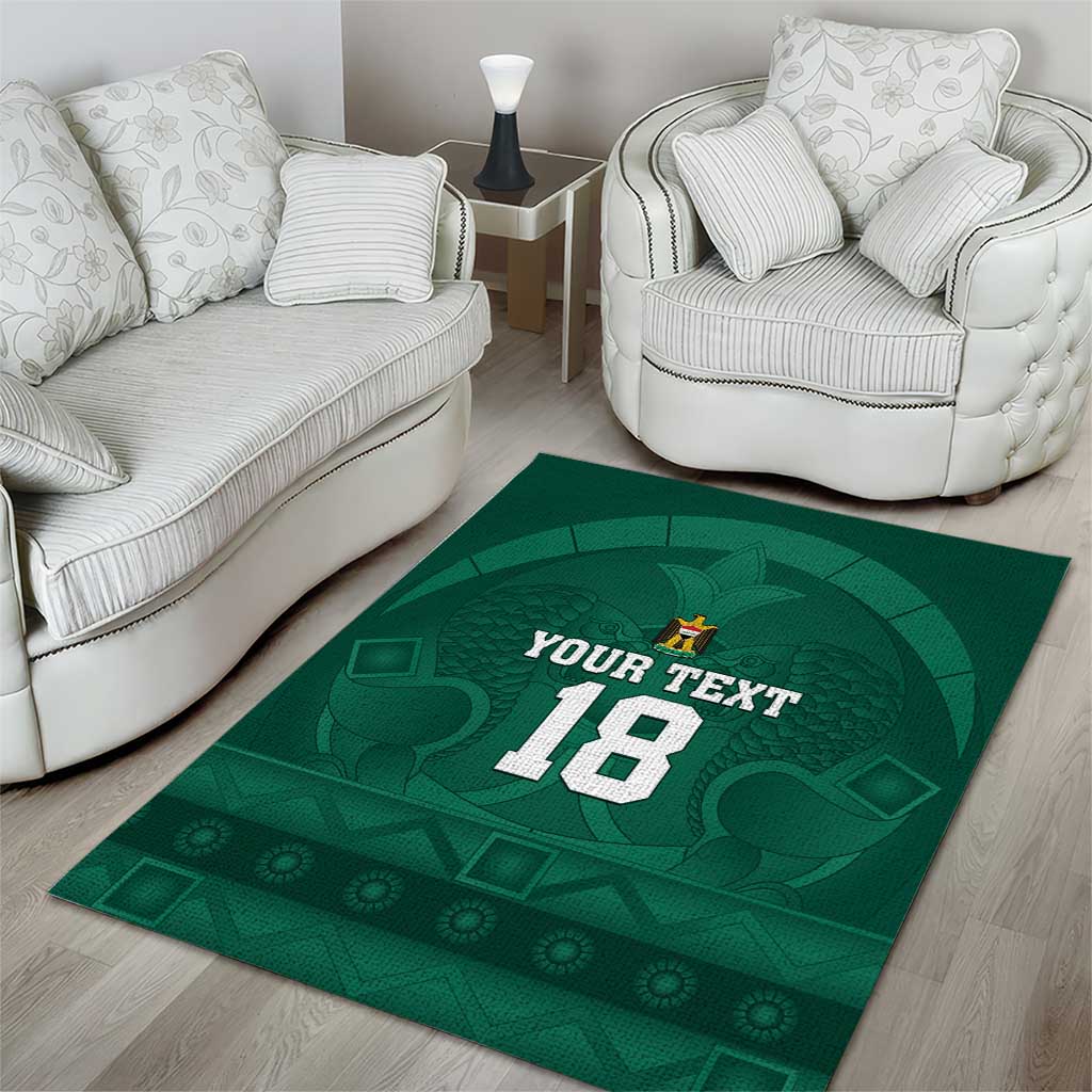 Iraq Football Custom Area Rug Mesopotamian Lion Pattern