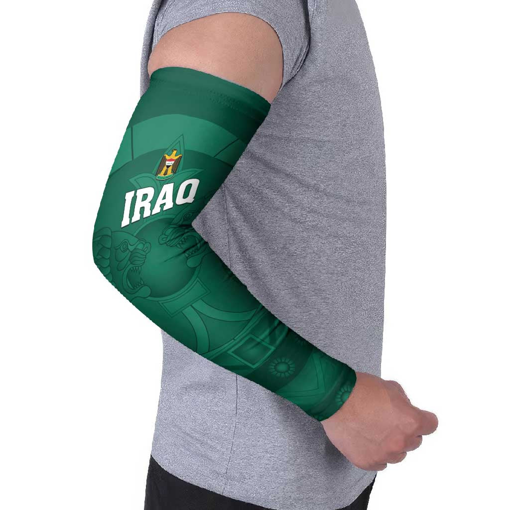 Iraq Football Custom Arm Sleeves Mesopotamian Lion Pattern