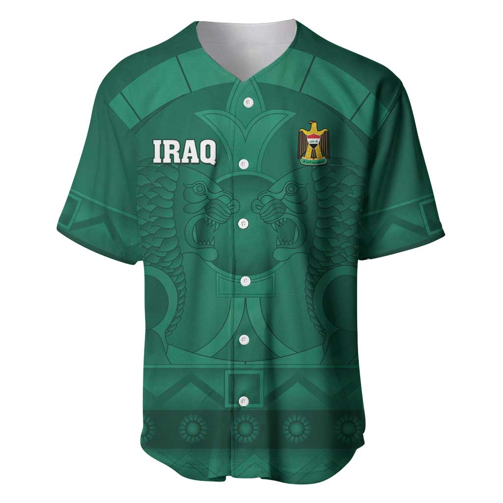 Iraq Football Custom Baseball Jersey Mesopotamian Lion Pattern