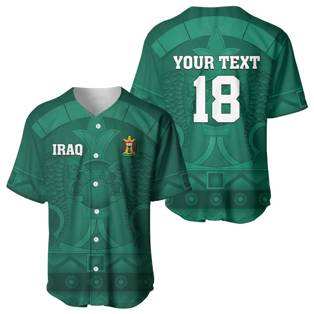 Iraq Football Custom Baseball Jersey Mesopotamian Lion Pattern