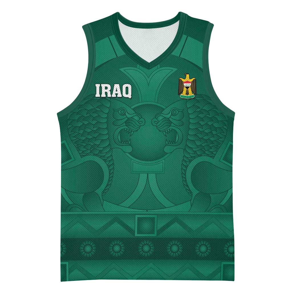 Iraq Football Custom Basketball Jersey Mesopotamian Lion Pattern