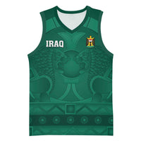 Iraq Football Custom Basketball Jersey Mesopotamian Lion Pattern