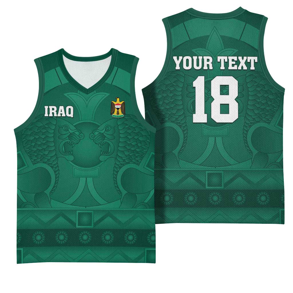 Iraq Football Custom Basketball Jersey Mesopotamian Lion Pattern