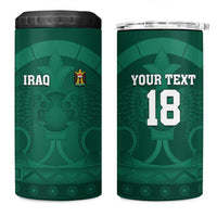 Iraq Football Custom 4 in 1 Can Cooler Tumbler Mesopotamian Lion Pattern