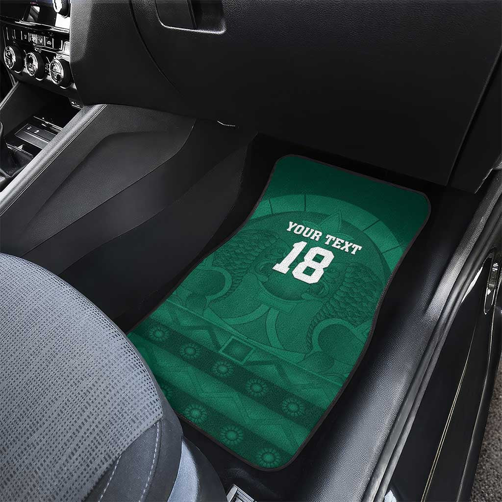 Iraq Football Custom Car Mats Mesopotamian Lion Pattern