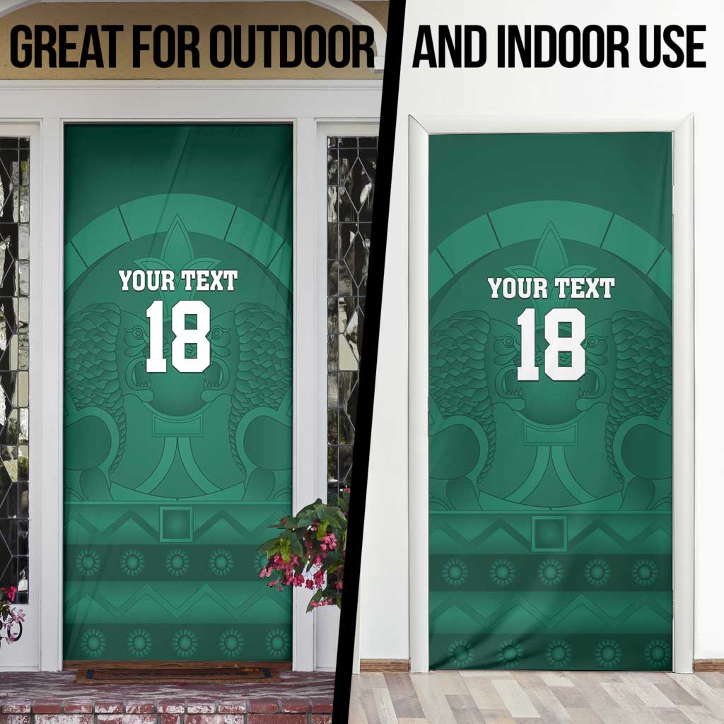 Iraq Football Custom Door Cover Mesopotamian Lion Pattern
