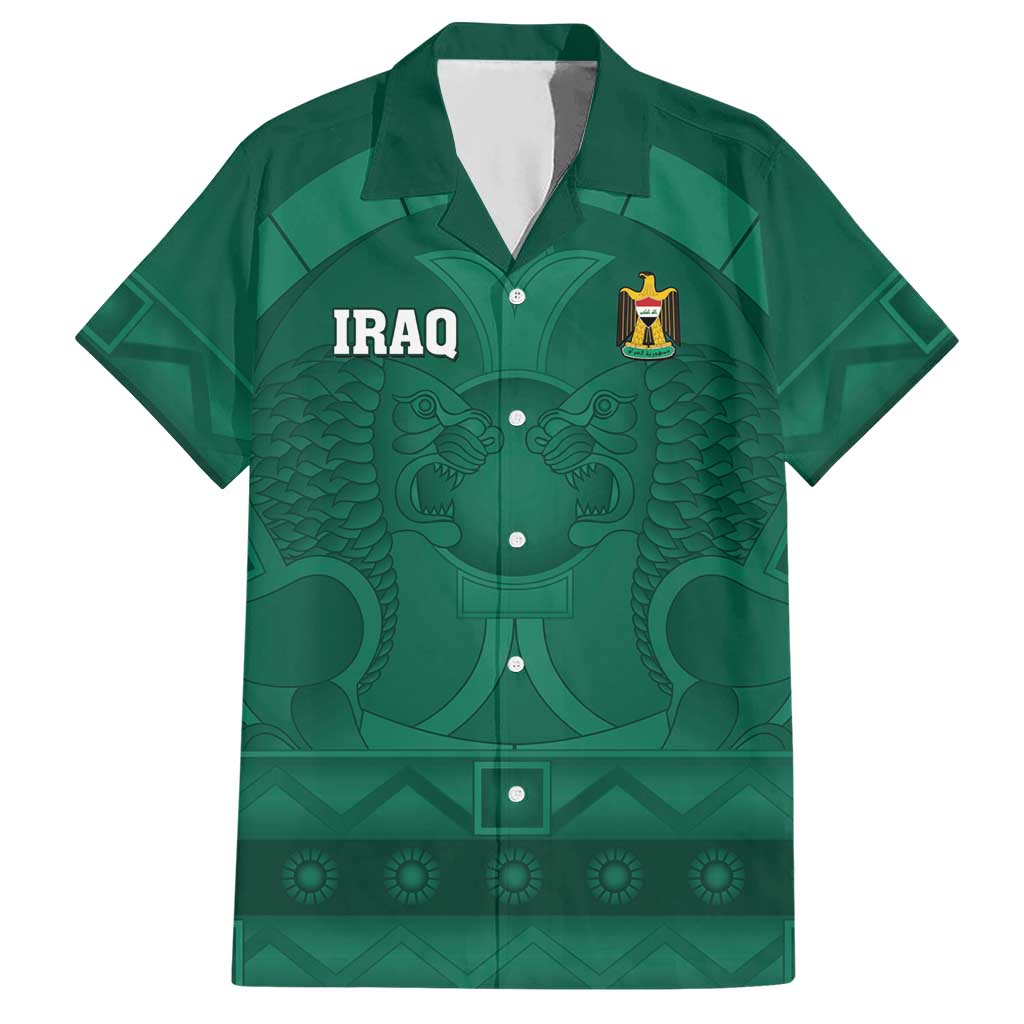 Iraq Football Custom Hawaiian Shirt Mesopotamian Lion Pattern
