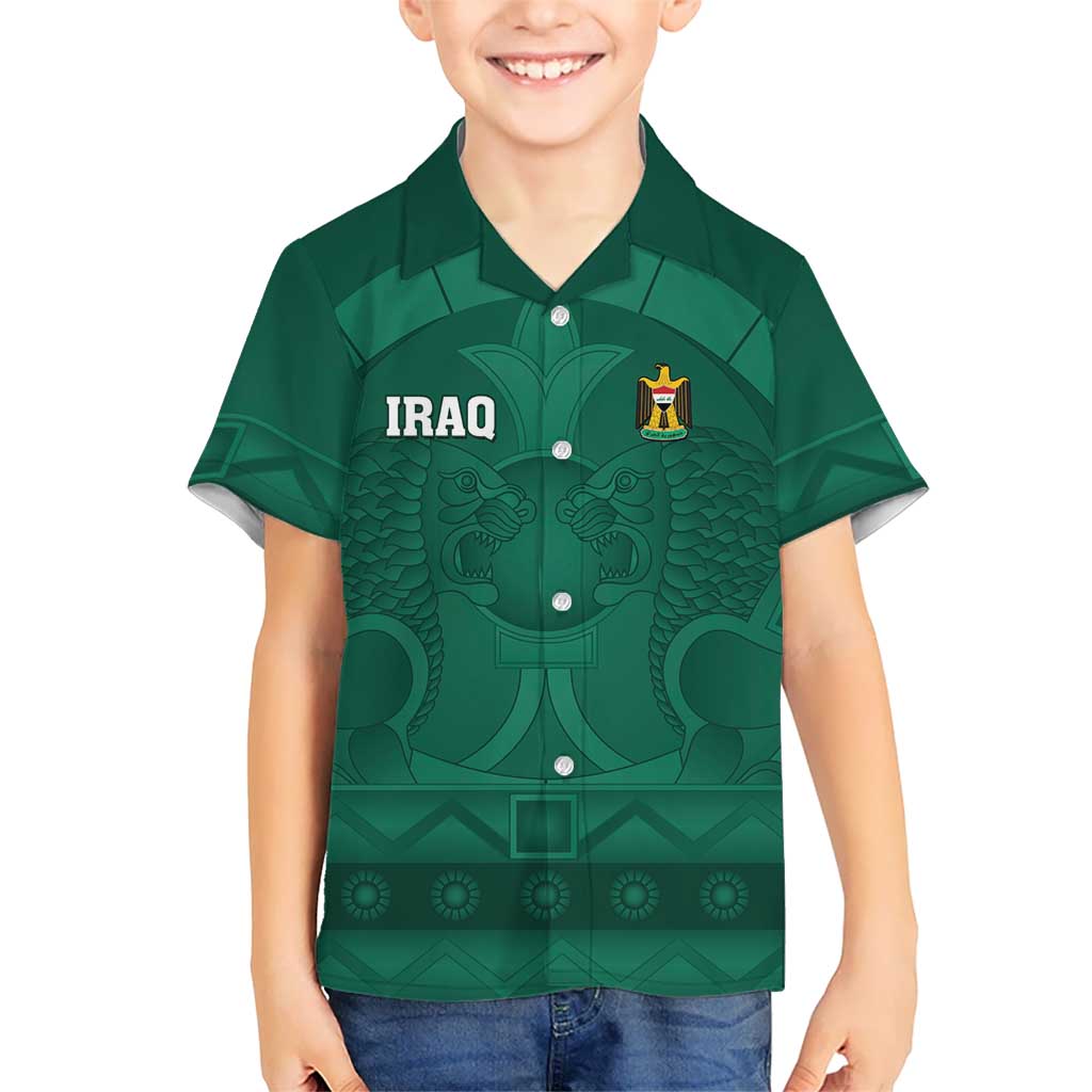 Iraq Football Custom Hawaiian Shirt Mesopotamian Lion Pattern