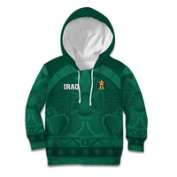 Iraq Football Custom Kid Hoodie Mesopotamian Lion Pattern