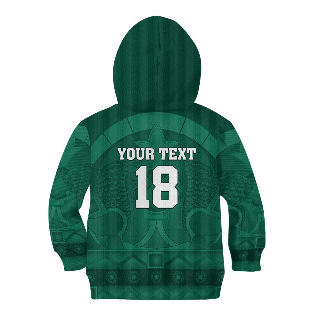 Iraq Football Custom Kid Hoodie Mesopotamian Lion Pattern