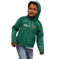 Iraq Football Custom Kid Hoodie Mesopotamian Lion Pattern