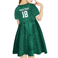 Iraq Football Custom Kid Short Sleeve Dress Mesopotamian Lion Pattern
