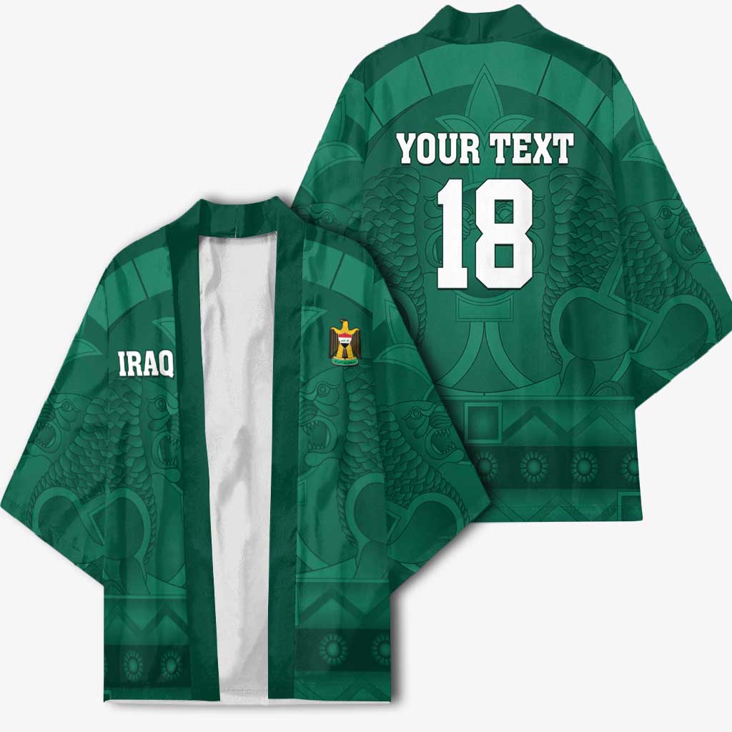 Iraq Football Custom Kimono Mesopotamian Lion Pattern