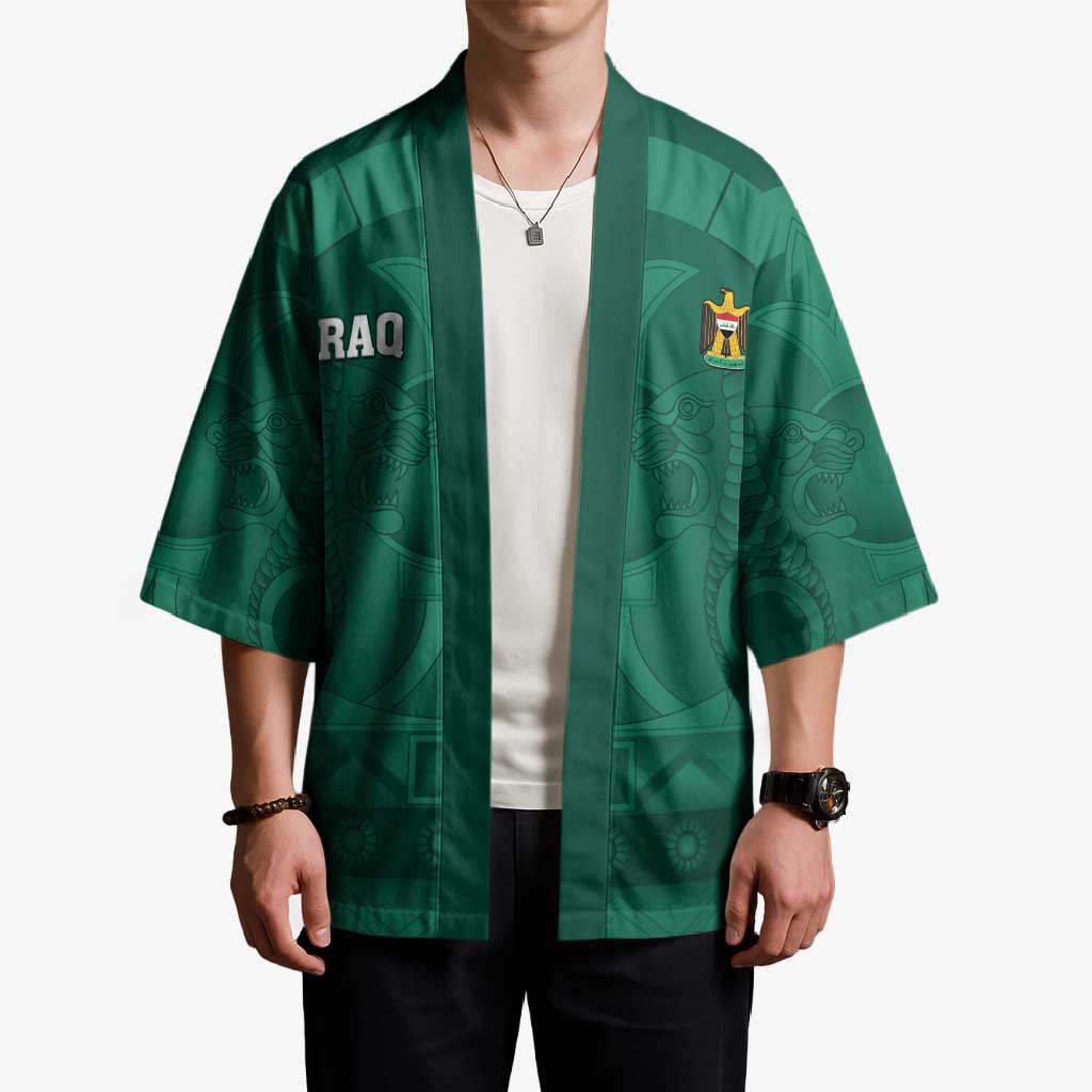Iraq Football Custom Kimono Mesopotamian Lion Pattern