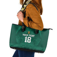 Iraq Football Custom Leather Tote Bag Mesopotamian Lion Pattern