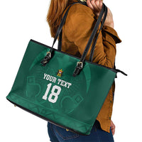 Iraq Football Custom Leather Tote Bag Mesopotamian Lion Pattern