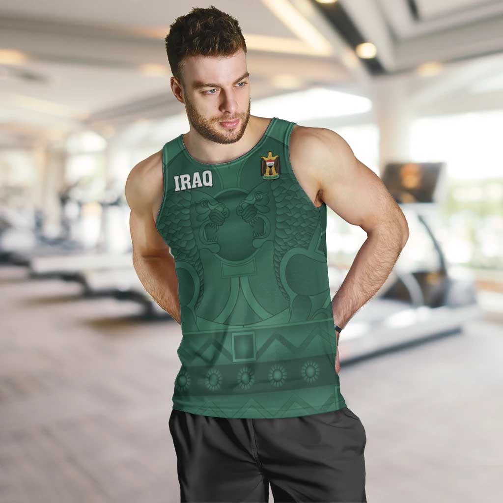 Iraq Football Custom Men Tank Top Mesopotamian Lion Pattern