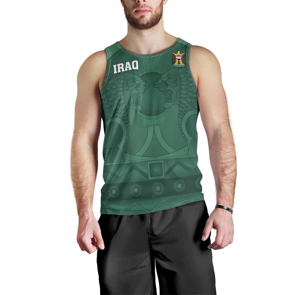 Iraq Football Custom Men Tank Top Mesopotamian Lion Pattern