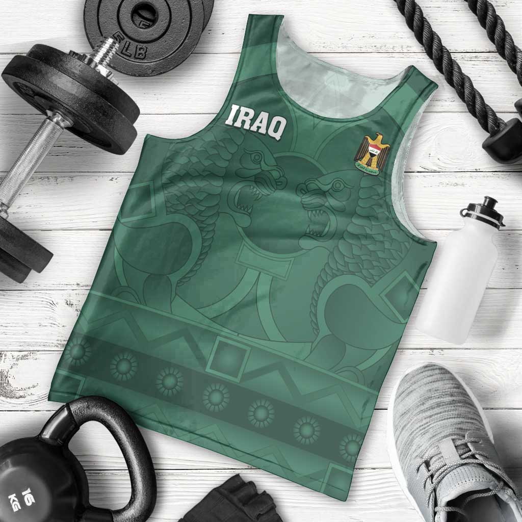 Iraq Football Custom Men Tank Top Mesopotamian Lion Pattern