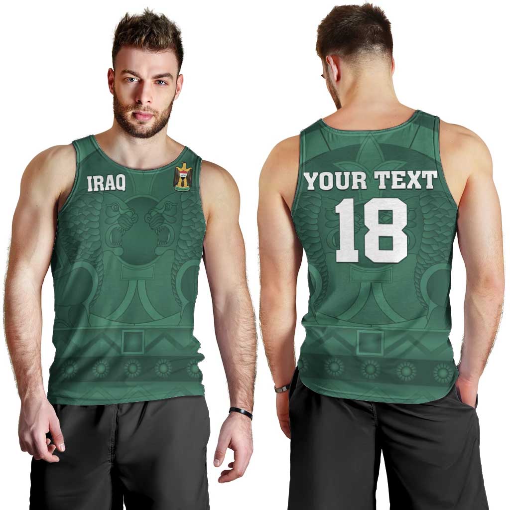Iraq Football Custom Men Tank Top Mesopotamian Lion Pattern