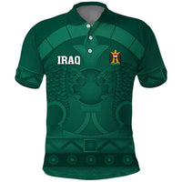 Iraq Football Custom Polo Shirt Mesopotamian Lion Pattern