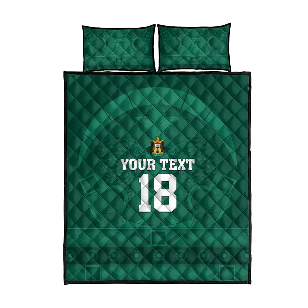 Iraq Football Custom Quilt Bed Set Mesopotamian Lion Pattern