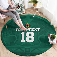 Iraq Football Custom Round Carpet Mesopotamian Lion Pattern