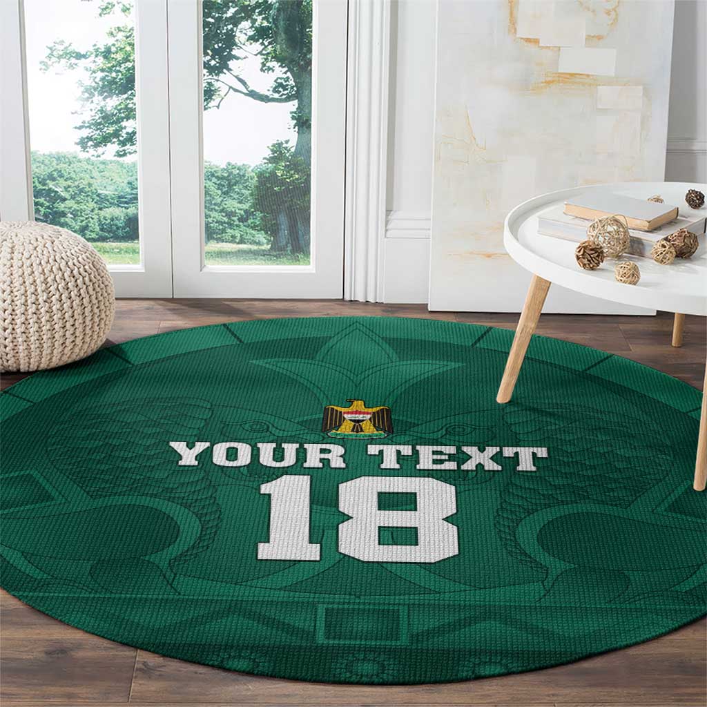 Iraq Football Custom Round Carpet Mesopotamian Lion Pattern