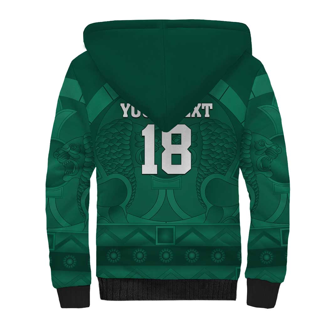 Iraq Football Custom Sherpa Hoodie Mesopotamian Lion Pattern