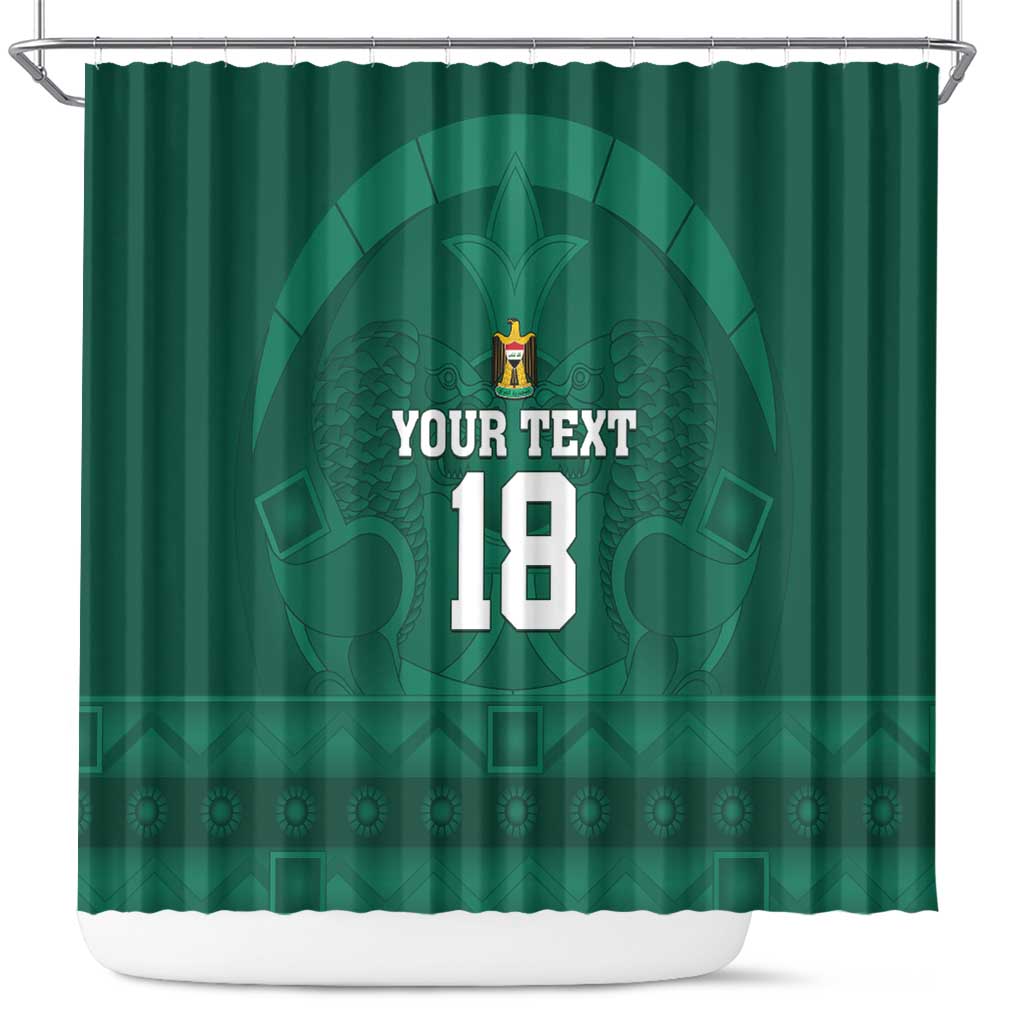 Iraq Football Custom Shower Curtain Mesopotamian Lion Pattern