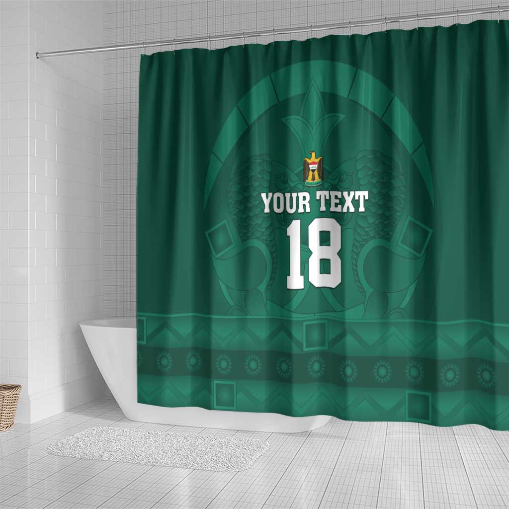 Iraq Football Custom Shower Curtain Mesopotamian Lion Pattern