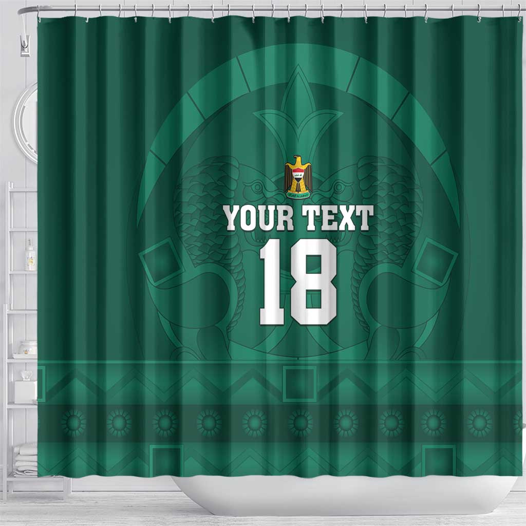 Iraq Football Custom Shower Curtain Mesopotamian Lion Pattern