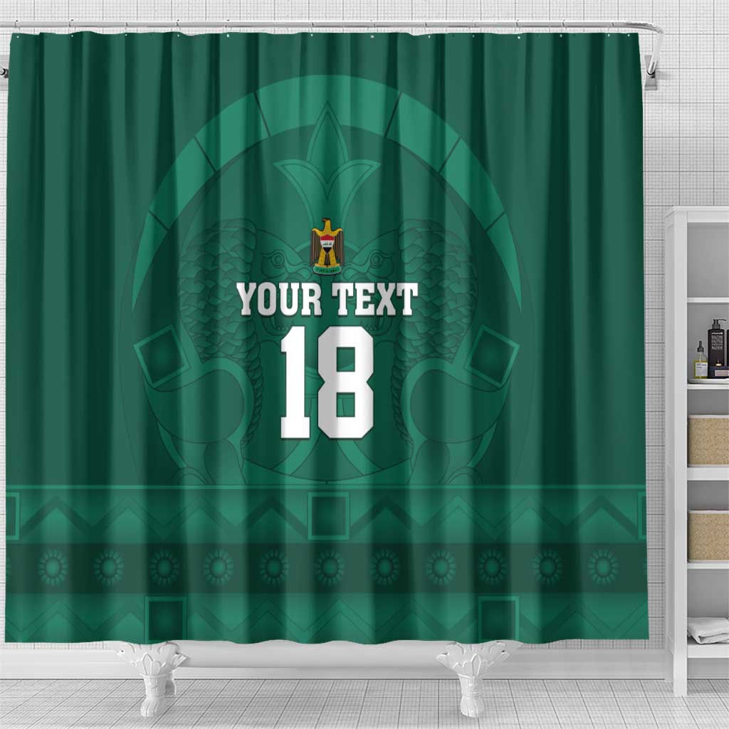 Iraq Football Custom Shower Curtain Mesopotamian Lion Pattern