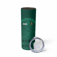 Iraq Football Custom Skinny Tumbler Mesopotamian Lion Pattern