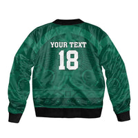 Iraq Football Custom Sleeve Zip Bomber Jacket Mesopotamian Lion Pattern