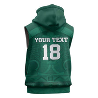 Iraq Football Custom Sleeveless Hoodie Mesopotamian Lion Pattern