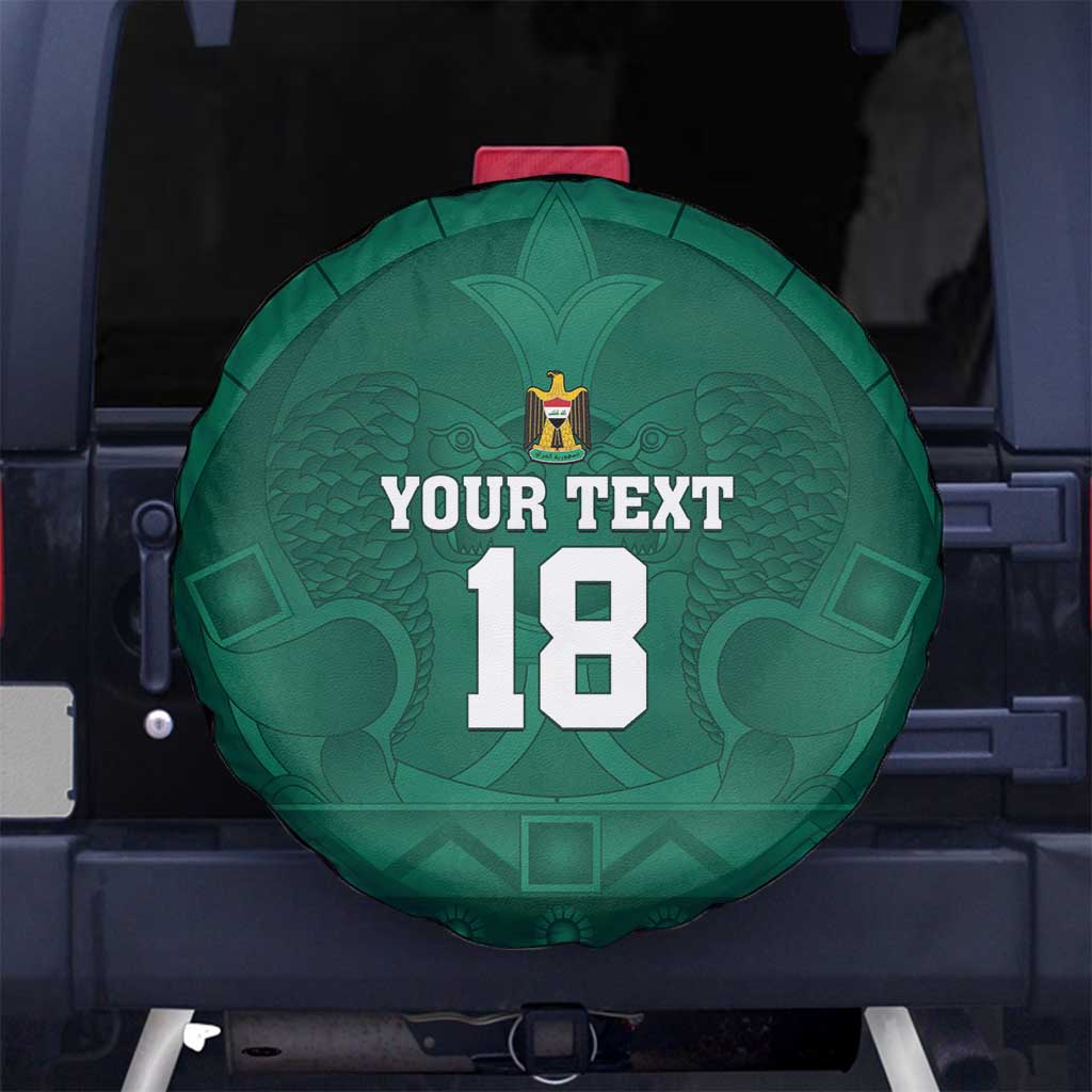 Iraq Football Custom Spare Tire Cover Mesopotamian Lion Pattern