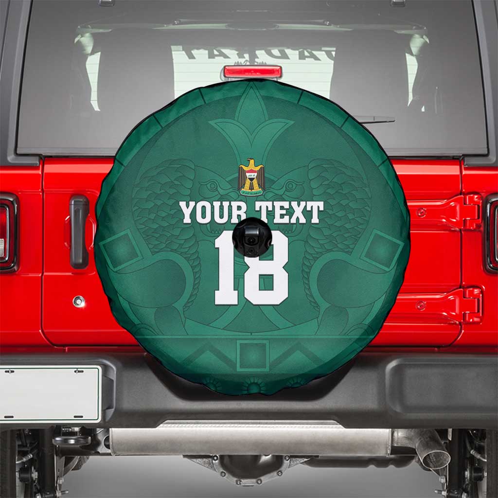 Iraq Football Custom Spare Tire Cover Mesopotamian Lion Pattern